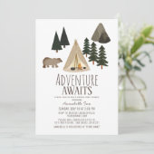 アドベンチャー待ちキャンプ仮想ベビーシャワー 招待状 (スタンド正面)