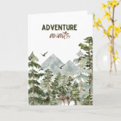 アドベンチャー待ちグリーティングカード、旅行、ワンダーラスト カード (黄色い花)