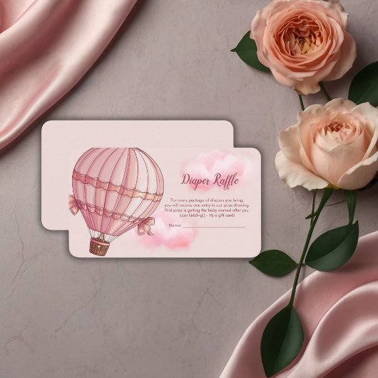アドベンチャー待ちピンクホットエアバルーンベビーシャワー エンクロージャーカード