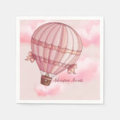 アドベンチャー待ちピンクホットエアバルーンベビーシャワー スタンダードカクテルナプキン (正面)