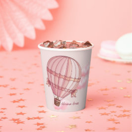 アドベンチャー待ちピンクホットエアバルーンベビーシャワー 紙コップ