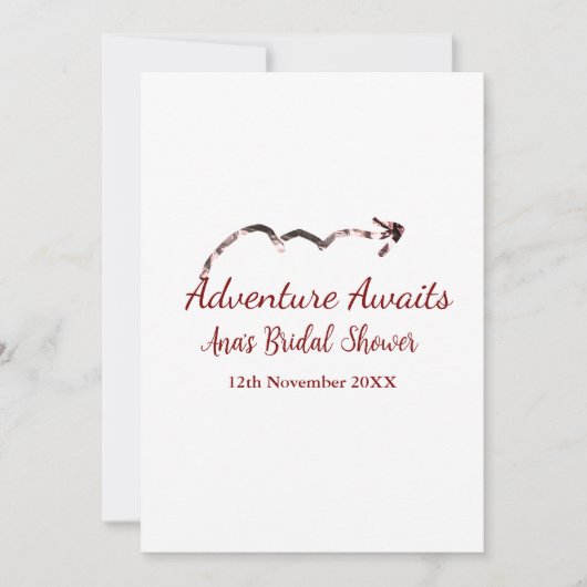 アドベンチャー待ちブライダルシャワー追加の名前矢印マー 招待状 (正面)