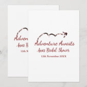 アドベンチャー待ちブライダルシャワー追加の名前矢印マー 招待状 (正面/裏面)