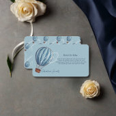 アドベンチャー待ちブルーホットエアバルーン赤ちゃんシャワー エンクロージャーカード