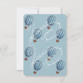 アドベンチャー待ちブルーホットエアバルーン赤ちゃんシャワー サンキューカード (裏面)