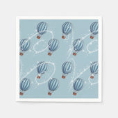 アドベンチャー待ちブルーホットエアバルーン赤ちゃんシャワー スタンダードカクテルナプキン (正面)