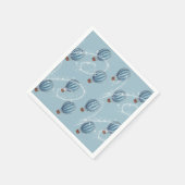 アドベンチャー待ちブルーホットエアバルーン赤ちゃんシャワー スタンダードカクテルナプキン (角)