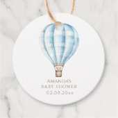 アドベンチャー待ちブルーホットエアバルーン赤ちゃんシャワー フェイバータグ (正面)