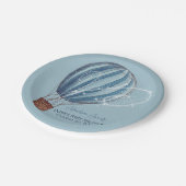 アドベンチャー待ちブルーホットエアバルーン赤ちゃんシャワー ペーパープレート (アングル)