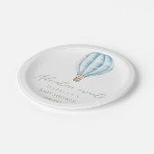 アドベンチャー待ちブルーホットエアバルーン赤ちゃんシャワー ペーパープレート (アングル)