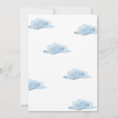 アドベンチャー待ちブルーホットエアバルーン赤ちゃんシャワー 招待状 (裏面)