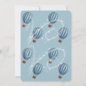 アドベンチャー待ちブルーホットエアバルーン赤ちゃんシャワー 招待状 (裏面)