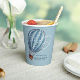 アドベンチャー待ちブルーホットエアバルーン赤ちゃんシャワー 紙コップ
