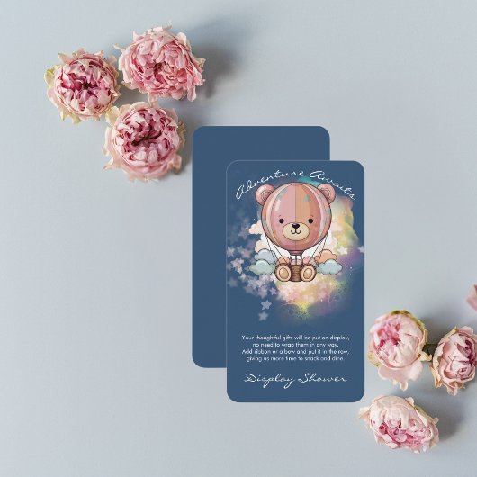 アドベンチャー待ちベアホットエアバルーン赤ちゃんシャワー エンクロージャーカード