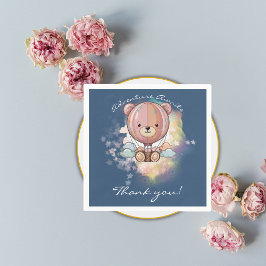 アドベンチャー待ちベアホットエアバルーン赤ちゃんシャワー スタンダードカクテルナプキン