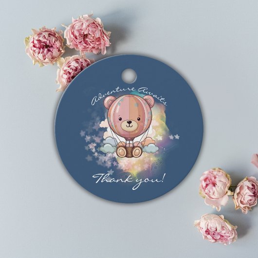 アドベンチャー待ちベアホットエアバルーン赤ちゃんシャワー フェイバータグ