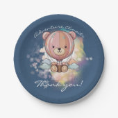 アドベンチャー待ちベアホットエアバルーン赤ちゃんシャワー ペーパープレート (正面)
