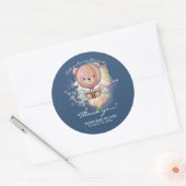 アドベンチャー待ちベアホットエアバルーン赤ちゃんシャワー ラウンドシール (封筒)