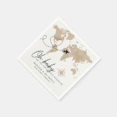 アドベンチャー待ちベビーシャワーマップナプキンス スタンダードカクテルナプキン (角)