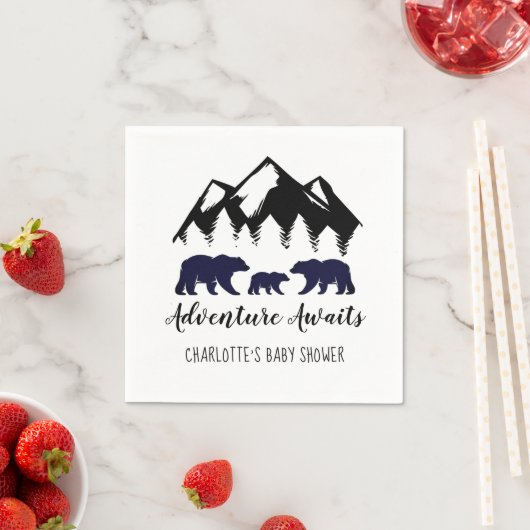 アドベンチャー待ちベビーベビーシャワーナプキンズ スタンダードカクテルナプキン (インサイチュ)