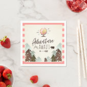 アドベンチャー待ちペーパーナプキンヴィンテージピンクトラベル スタンダードカクテルナプキン (インサイチュ)