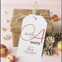 アドベンチャー待ち写真シックなピーチファズ卒業 ギフトタグ