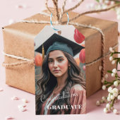 アドベンチャー待ち写真シックなピーチファズ卒業 ギフトタグ