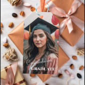 アドベンチャー待ち写真シックなピーチファズ卒業 ギフトタグ