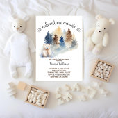 アドベンチャー待ち冬の極熊ベビーシャワー 招待状