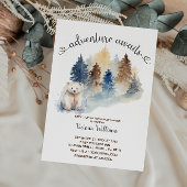 アドベンチャー待ち冬の極熊ベビーシャワー 招待状