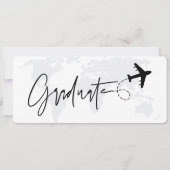 アドベンチャー待ち搭乗券の写真卒業 招待状 (裏面)