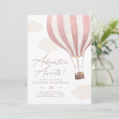 アドベンチャー待ち熱気球ガール1st誕生日 招待状 (スタンド正面)