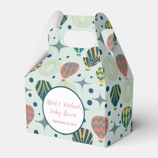 アドベンチャー待ち熱気球セージ赤ちゃんシャワー フェイバーボックス (正面サイド)