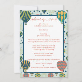 アドベンチャー待ち熱気球セージ赤ちゃんシャワー 招待状