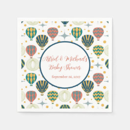 アドベンチャー待ち熱気球ベビーシャワー スタンダードカクテルナプキン