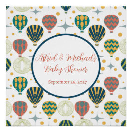 アドベンチャー待ち熱気球ベビーシャワー ポスター
