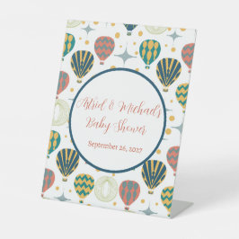 アドベンチャー待ち熱気球ベビーシャワー 台座サイン