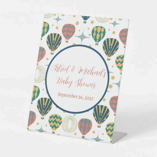 アドベンチャー待ち熱気球ベビーシャワー 台座サイン (正面)