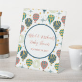 アドベンチャー待ち熱気球ベビーシャワー 台座サイン (インサイチュ)