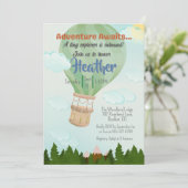 アドベンチャー待ち熱気球ベビーシャワー 招待状 (スタンド正面)