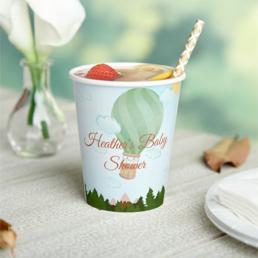 アドベンチャー待ち熱気球ベビーシャワー 紙コップ (インサイチュ)