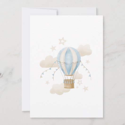 アドベンチャー待ち熱気球ボーイズ1歳の誕生日 招待状 (裏面)