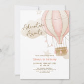 アドベンチャー待ち熱気球1st誕生日 招待状 (正面)