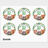 アドベンチャー待ち男の子の赤ちゃんシャワー ラウンドシール (シート)