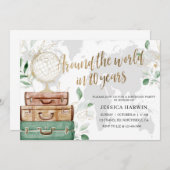 アドベンチャー待ち誕生日, 80TH，旅行テーマ 招待状 (正面/裏面)