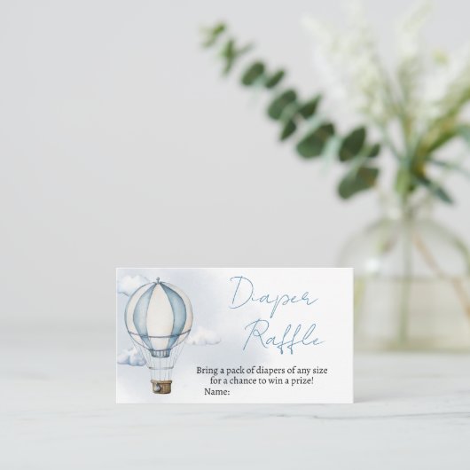アドベンチャー待ち赤ちゃんシャワーおむつラッフル 名刺 (スタンド正面)