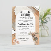 アドベンチャー待ち赤ちゃんシャワーウッドランドディアー 招待状 (スタンド正面)
