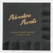 アドベンチャー待ち赤ちゃんシャワーフォイル押しナプキンス 箔ナプキン (正面)