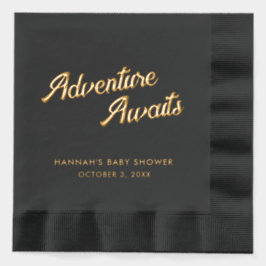 アドベンチャー待ち赤ちゃんシャワーフォイル押しナプキンス 箔ナプキン