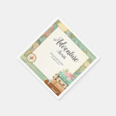 アドベンチャー待ち赤ちゃんシャワー紙ナプキン旅行 スタンダードカクテルナプキン (角)